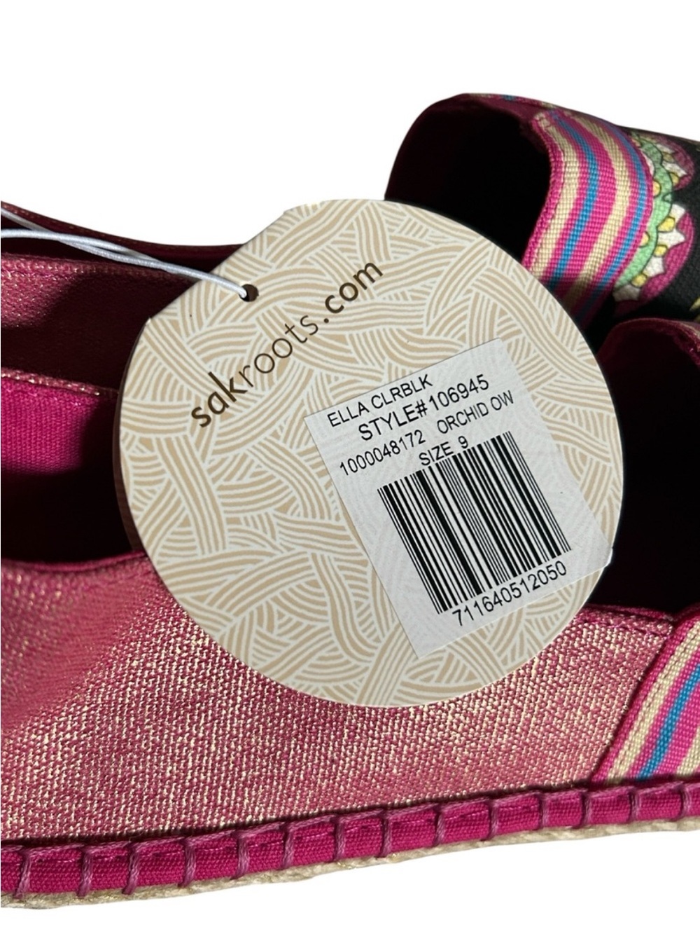 Sakroots Ella Orchid One World Espadrilles Flats NWT in Pink Purple Print Size 9 - Picture 4 of 7